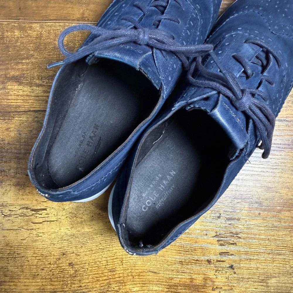 Cole Haan Zerogrand W05488 Navy Suede Wingtip Oxford Womens 10B